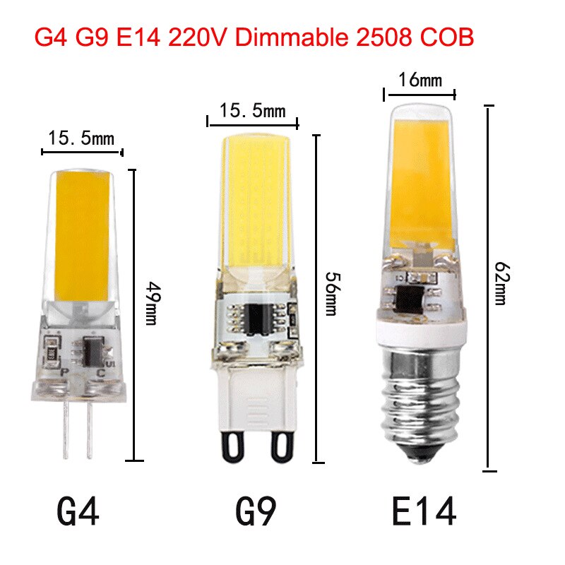 5pcs LED  G4 G9 E14    220v 6w 2508 COB..